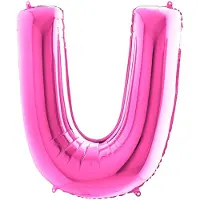 Ballongkungen AB Folieballon 100cm letter U - fuchsia roze