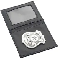Smiffys Politie badges (zwart en zilver)