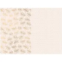 Party Deco Set 2 rollen Inpakpapier Metallic Roze/Goud Bladeren en Stippen
