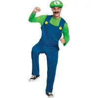 Disguise Nintendo Super Mario Brothers Luigi Classic Kostuum - M - Blauw/Groen