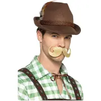 Smiffys Oktoberfest hoed deluxe bruin | tiroler hoofddeksel (bruin)