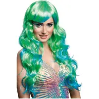Boland Traciks Pruik Aqua woman (Blauw, groen)