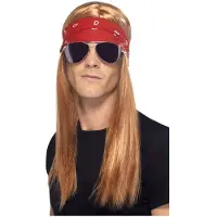 Smiffys - 90s Rocker Kostuum Accessoire Set - Bruin