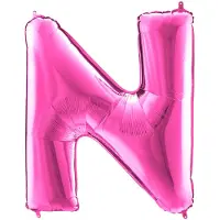 Ballongkungen AB Folieballon 100cm letter N - fuchsia roze