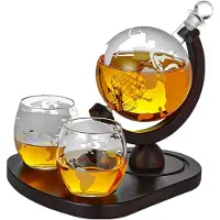Mikamax Globe Whiskey Decanter Deluxe - 0,9L - Glazen & Cooling Stones