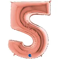 Ballongkungen AB Folieballon cijfer '5' rosé goud (100cm)