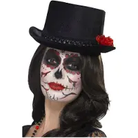 Smiffy'S Halloween Day of the dead hoge verkleed hoed zwart - Verkleedhoofddeksels