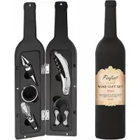 Designed by man MikaMax Wijnaccessoires Set - 5-delig - Wijnflesvorm - Luxe Cadeau - 750ml