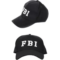 Partyxplosion FBI baseball pet (zwart en wit)
