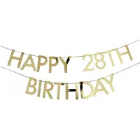Ginger Ray Letterslinger Happy Birthday Goud - Aanpasbaar