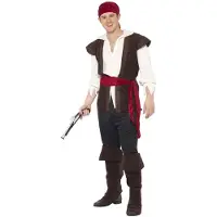 Smiffys Pirate kostuum easy (zwart, rood en wit, M)