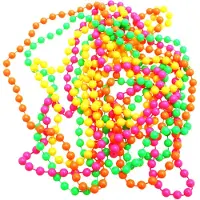 Smiffys Widmann Kralen kettingen - 4x - neon kleuren - kunststof - jaren 80 thema - dames - sieraden