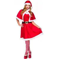 Wicked Costumes Ltd Kerst jurkje compleet (rood en wit, S/M)