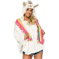 Leg avenue Llama Poncho met pluche p - O/S / MULTICOLOR