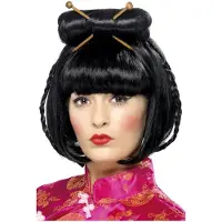 Smiffys Pruik Oriental Lady Zwart
