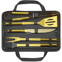 Mikamax Millionaire BBQ Tools - Gouden RVS BBQ Tools Set