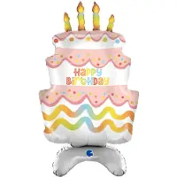 Ballongkungen AB Folieballon Standup Happy Birthday Cake 97 cm