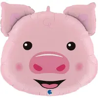 Ballongkungen AB Folie ballon vark Varkenskop, big, folieballon ± 76cm / / pig , cochon