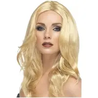 Smiffys Blonde pruik Superstar lang