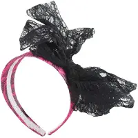 Smiffys 80's haarband (zwart en pin k)