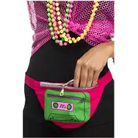 Smiffys Foute 80s/90s print party heuptasje - roze - jaren 80/90 verkleed accessoires - volwassenen
