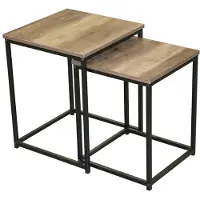 Urban Living - Bijzettafels - Set van 2 - Vierkant - Hout -