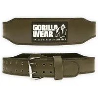 Gorilla wear Halterriem - 4 Inch Padded Leren Lifting Belt - Legergroen - L/XL