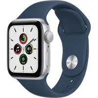 Apple Watch SE 40mm Zilver Aluminium Blauwe Sportband