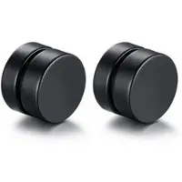 LGT JWLS Magnetische Stud oorbellen Zwart 8mm