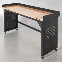 Datona Werkbank PRO - eiken werkblad - 200 cm - Zwart