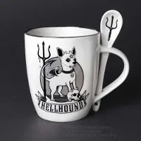 Alchemy - Hellhound Mok/beker met lepel set - Wit/Zwart