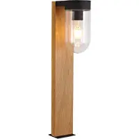 Brilliant 96373/76 Cabar Staande buitenlamp LED E27 Hout (donker), Zwart