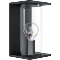 Eglo 98713 Cascinetta Wandlamp Staal Verzinkt Zwart/Glas Helder - 1 x E27