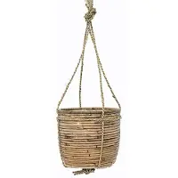 Van der leeden Hangend pot streep d18h16cm grijs