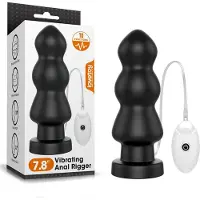 Vuxen - King Size Vibrerende Buttplug Anal Rigger 20 cm - Zwart