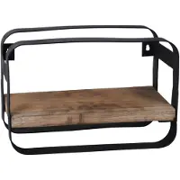 Ptmd collection | Wandplank Tevis hout naturel 31x15x20 cm wandplanken en -haken | NADUVI