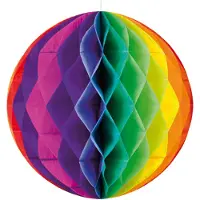 Folat Honeycomb deco groot regenboog (regenboog)