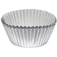 Cake Supplies Cupcake Vormpjes Papier - Metallic Zilver - pk/30 - Baking Cups