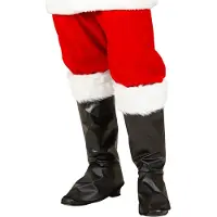 Partyking Opzetlaarzen kerstman zwart met pluche
