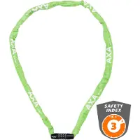 Axa Rigid RCC 120 Kettingslot – Codeslot – 120 cm – 3,5 mm Stalen Schakels – Polyester Beschermhoes – Beveiligingsniveau 3 – Groen