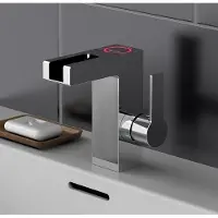 Schutte ORINOCO LED-ééngreepsmengkraan wastafel met watervaluitloop, chroom