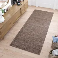 Tapiso Sari Tapijt Loper Bruin Duurzaam Modern Woonkamer Hal Slaapkamer Maat- 80x1450