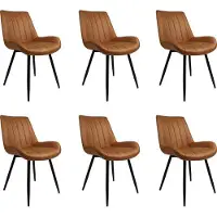 Bronx71 Industriële eetkamerstoel Brooke cognac - Eetkamerstoelen set van 6 - stoel