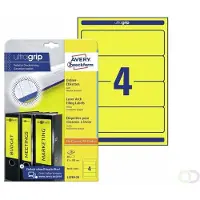 Avery Zweckform AVERY ultragrip Ordnerrugetiket Permanent klevend Breed L4769-20 A4 6,1 x 19,2 cm Geel 20 Vellen à 4 Etiketten