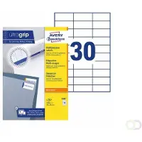 Avery Zweckform Etiketten 3489, A4, universeel, permanente kleefstof, ultragrip, printer-veilig, FSC papier, rechthoekig, wit, 3000 stuks op 100 vel