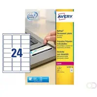Avery Anti-fraude etiketten 63,5 x 33,9 mm, wit, Laserprinter, permanent klevend L6146-20