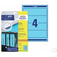 Avery Zweckform AVERY ultragrip Ordnerrugetiket Permanent klevend Breed L4767-20 A4 6,1 x 19,2 cm Blauw 20 Vellen à 4 Etiketten