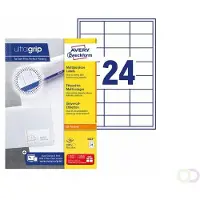 Avery Zweckform Avery UltraGrip Multifunctionele etiketten 3422 Klevend A4 Wit 70 x 35 mm 100 Vellen à 24 Etiketten