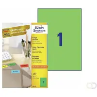 Avery Zweckform Etiket Avery 3472 210x297mm A4 groen 100 stuks