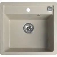 Sapho spoelbak 53x50cm met kraangat beige graniet